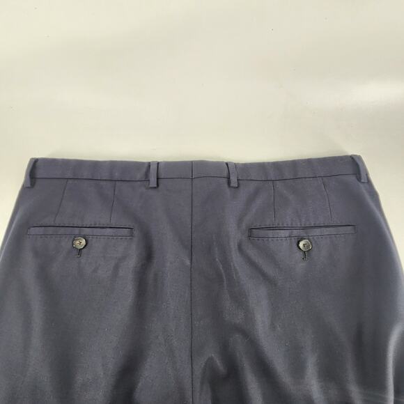 Boss Hugo Boss Dress Pants Mens 36R Navy Blue Virgin Wool Trouser Tailored Luxe - Picture 4 of 7